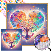 Load image into Gallery viewer, Butterfly Love Tree 40*40CM Full AB Round Drill Diamond Painting Drill Diamond Painting
