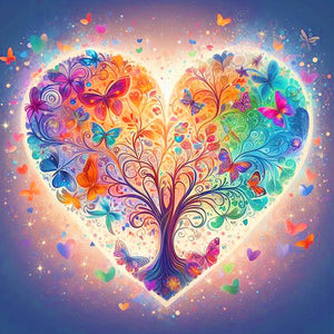 Butterfly Love Tree 40*40CM Full AB Round Drill Diamond Painting Drill Diamond Painting