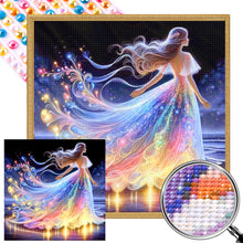 Load image into Gallery viewer, Girl In Long Skirt At Seaside 40*40CM Full AB Round Drill Diamond Painting Drill Diamond Painting
