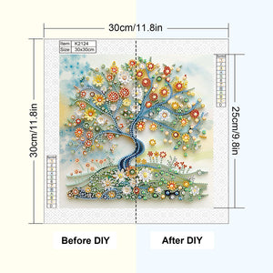 Paper Drawing Tree Of Life 30*30CM Special Shaped Drill Diamond Painting Drill Diamond Painting