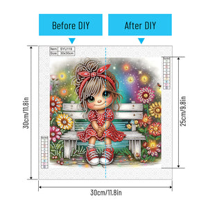 Cute Little Girl 30*30CM Special Shaped Drill Diamond Painting Drill Diamond Painting