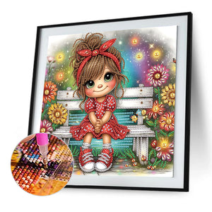 Cute Little Girl 30*30CM Special Shaped Drill Diamond Painting Drill Diamond Painting