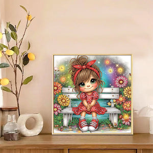 Cute Little Girl 30*30CM Special Shaped Drill Diamond Painting Drill Diamond Painting