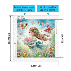 Cute Little Girl 30*30CM Special Shaped Drill Diamond Painting Drill Diamond Painting