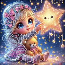 Load image into Gallery viewer, Cute Little Girl 30*30CM Special Shaped Drill Diamond Painting Drill Diamond Painting
