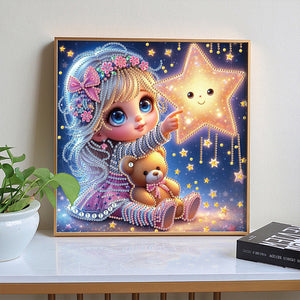 Cute Little Girl 30*30CM Special Shaped Drill Diamond Painting Drill Diamond Painting