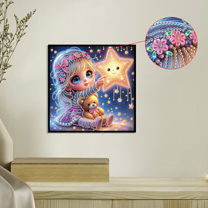 Cute Little Girl 30*30CM Special Shaped Drill Diamond Painting Drill Diamond Painting