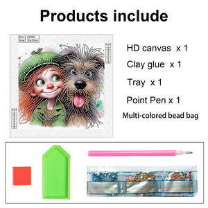 Cute Little Girl 30*30CM Special Shaped Drill Diamond Painting Drill Diamond Painting