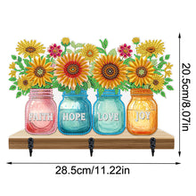 Load image into Gallery viewer, Christmas Diamond Art Hooks Rhinestone Painting Coat Hook (Sunflower Vase A)

