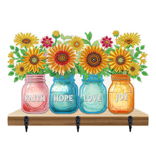 Load image into Gallery viewer, Christmas Diamond Art Hooks Rhinestone Painting Coat Hook (Sunflower Vase A)
