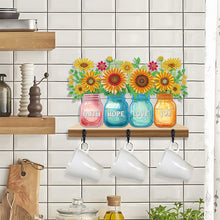 Load image into Gallery viewer, Christmas Diamond Art Hooks Rhinestone Painting Coat Hook (Sunflower Vase A)
