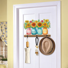 Load image into Gallery viewer, Christmas Diamond Art Hooks Rhinestone Painting Coat Hook (Sunflower Vase A)

