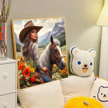 Load image into Gallery viewer, Cowgirl Riding Horse 40*40CM Full Round Drill Diamond Painting Drill Diamond Painting
