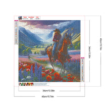 Load image into Gallery viewer, Horseback Riding To See The Sea Of Flowers 40*40CM Full Round Drill Diamond Painting Drill Diamond Painting
