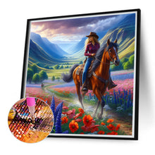 Load image into Gallery viewer, Horseback Riding To See The Sea Of Flowers 40*40CM Full Round Drill Diamond Painting Drill Diamond Painting
