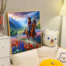 Load image into Gallery viewer, Horseback Riding To See The Sea Of Flowers 40*40CM Full Round Drill Diamond Painting Drill Diamond Painting
