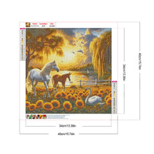 Load image into Gallery viewer, Horse In Sunflower Field 40*40CM Full Round Drill Diamond Painting Drill Diamond Painting
