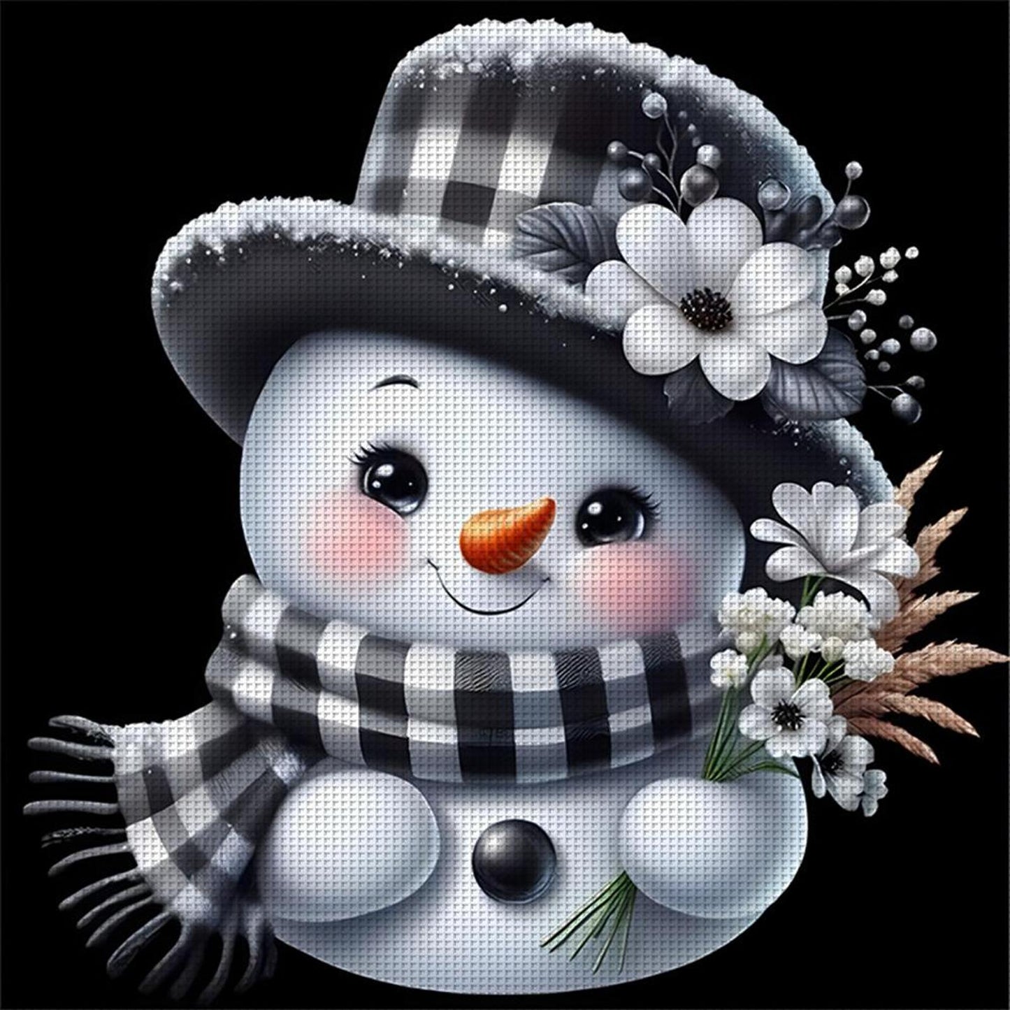 Cute Snowman - Full 11CT Stamped Cross Stitch 45x45CM - Huacan