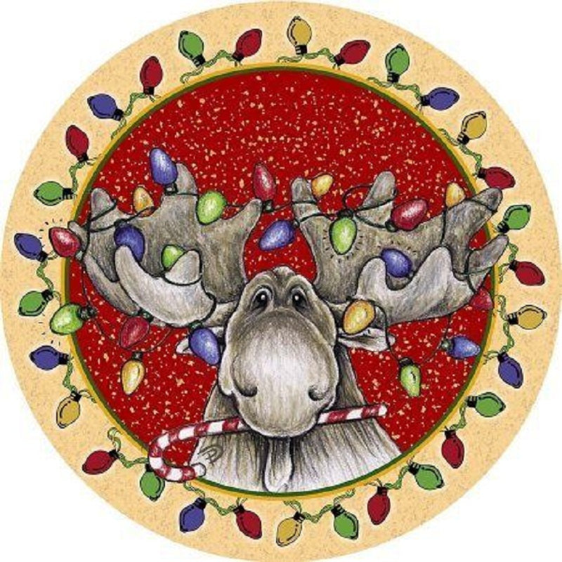 Cute Elk - Full 18CT Stamped Cross Stitch 20x20CM - Huacan