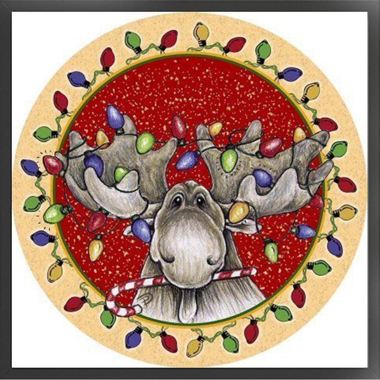 Cute Elk - Full 18CT Stamped Cross Stitch 20x20CM - Huacan