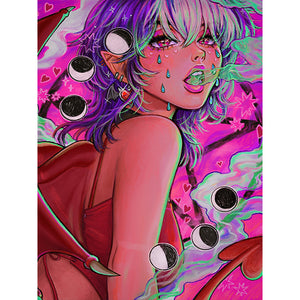 Demon Girl 30*40CM(Canvas) Full Round Drill Diamond Painting