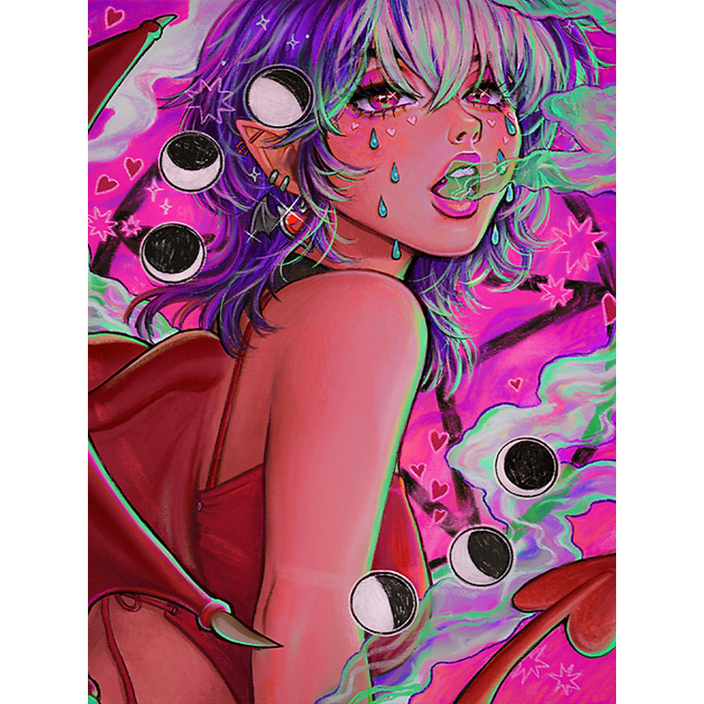 Demon Girl 30*40CM(Canvas) Full Round Drill Diamond Painting