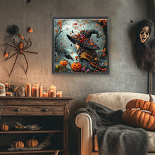 Load image into Gallery viewer, Halloween Witch Crow Pumpkin 40*40CM Full Round Drill Diamond Painting Drill Diamond Painting
