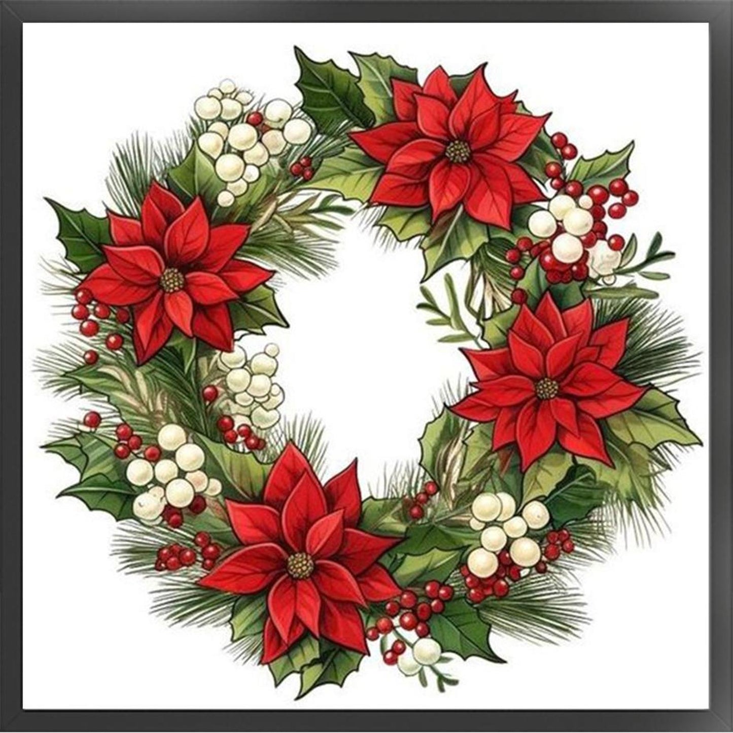Christmas Wreath - Full 11CT Counted Cross Stitch 40x40CM - Huacan