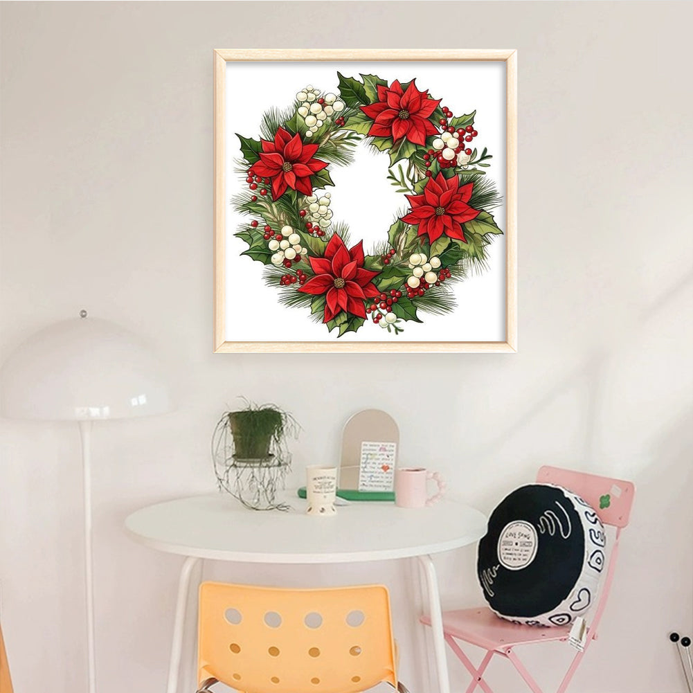 Christmas Wreath - Full 11CT Counted Cross Stitch 40x40CM - Huacan