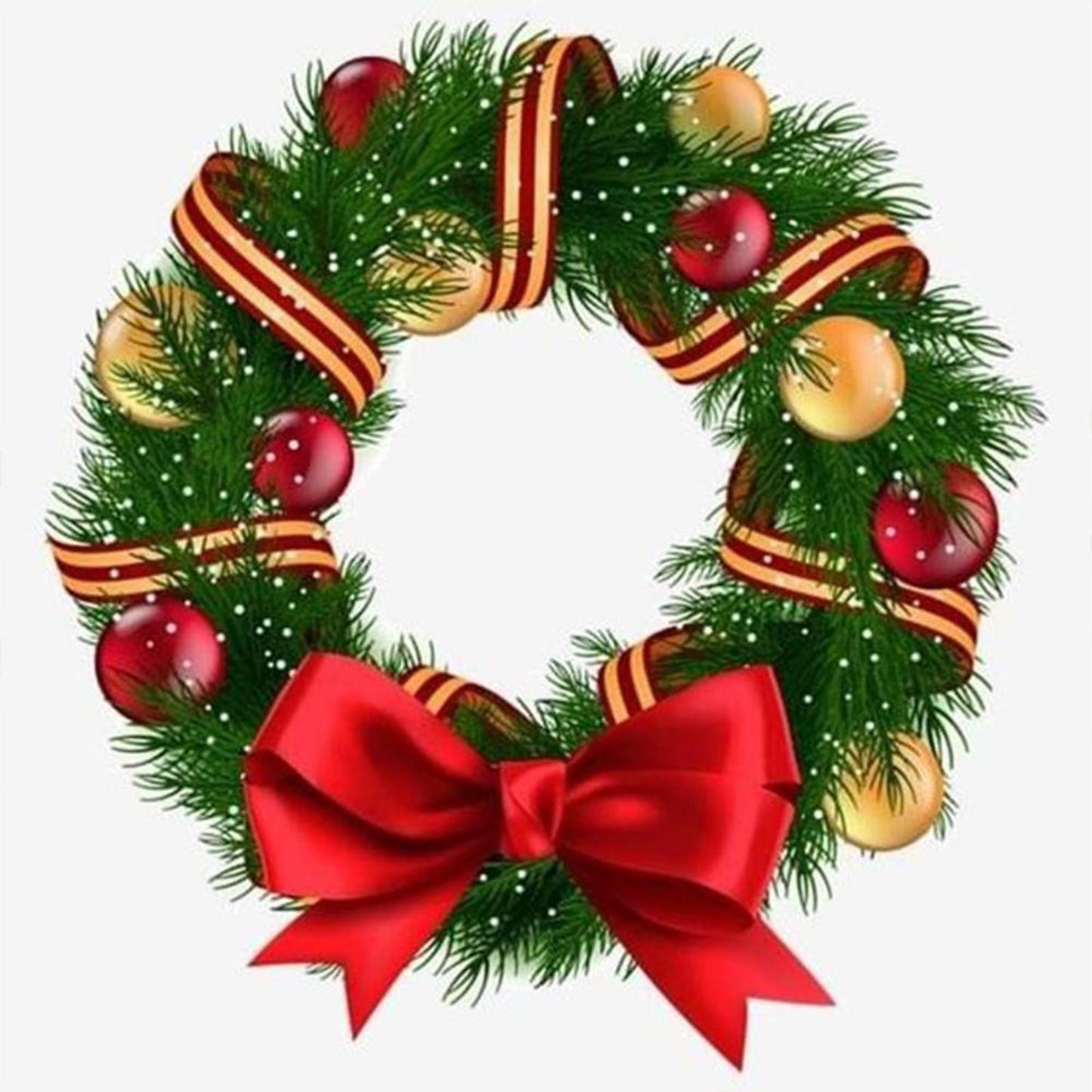 Christmas Wreath And Bow - Full 11CT Counted Cross Stitch 40x40CM - Huacan