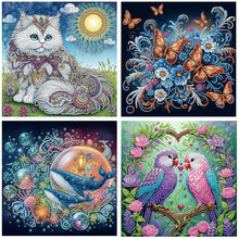 Load image into Gallery viewer, White Cat Butterfly Whale Parrot 30*30CM Special Shaped Drill Diamond Painting Drill Diamond Painting
