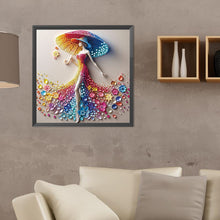 Load image into Gallery viewer, Girl Holding Colorful Umbrella 40*40CM Special Shaped Drill Diamond Painting Drill Diamond Painting
