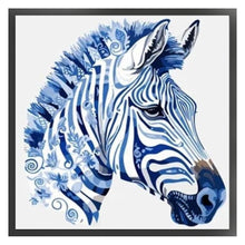 Load image into Gallery viewer, Yishu - Blue And White Porcelain Zebra - 40*40CM 11CT 3 Stamped Cross Stitch
