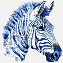 Load image into Gallery viewer, Yishu - Blue And White Porcelain Zebra - 40*40CM 11CT 3 Stamped Cross Stitch
