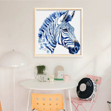 Load image into Gallery viewer, Yishu - Blue And White Porcelain Zebra - 40*40CM 11CT 3 Stamped Cross Stitch
