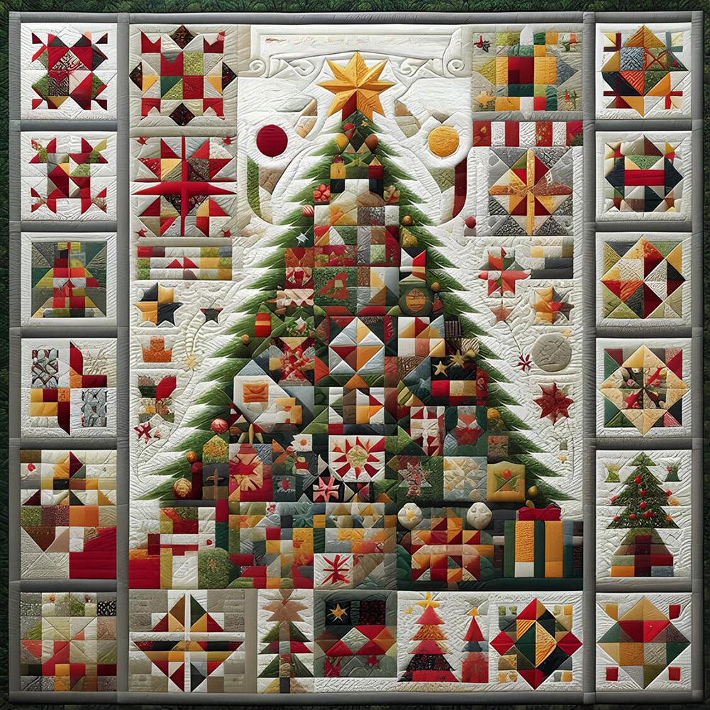 Star Fabric Christmas Tree 50*50CM(Canvas) Full Round Drill Diamond Painting