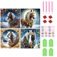 Load image into Gallery viewer, Christmas Horse 40*40CM Special Shaped Drill Diamond Painting Drill Diamond Painting
