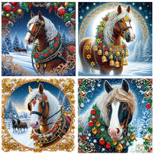 Load image into Gallery viewer, Christmas Horse 40*40CM Special Shaped Drill Diamond Painting Drill Diamond Painting
