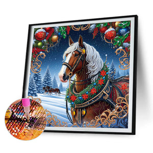 Christmas Horse 40*40CM Special Shaped Drill Diamond Painting Drill Diamond Painting