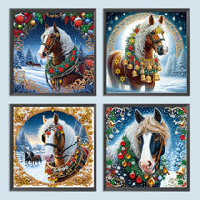 Load image into Gallery viewer, Christmas Horse 40*40CM Special Shaped Drill Diamond Painting Drill Diamond Painting
