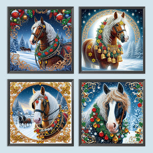 Christmas Horse 40*40CM Special Shaped Drill Diamond Painting Drill Diamond Painting