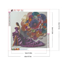 Load image into Gallery viewer, Purple Dress Beauty 40*40CM Full Round Drill Diamond Painting Drill Diamond Painting
