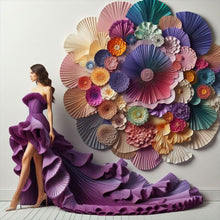 Load image into Gallery viewer, Purple Dress Beauty 40*40CM Full Round Drill Diamond Painting Drill Diamond Painting
