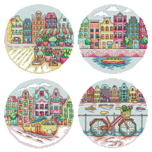 Load image into Gallery viewer, Joy Sunday - Cityscape - 19*19CM 14CT 2 Stamped Cross Stitch
