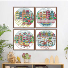 Load image into Gallery viewer, Joy Sunday - Cityscape - 19*19CM 14CT 2 Stamped Cross Stitch
