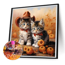 Load image into Gallery viewer, Halloween Pumpkin Kitten 30*30CM Full Round Drill Diamond Painting Drill Diamond Painting
