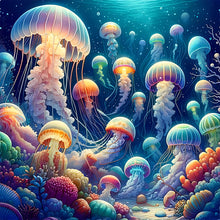 Load image into Gallery viewer, Undersea Jellyfish 40*40CM Full Round Drill Diamond Painting Drill Diamond Painting
