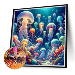 Undersea Jellyfish 40*40CM Full Round Drill Diamond Painting Drill Diamond Painting