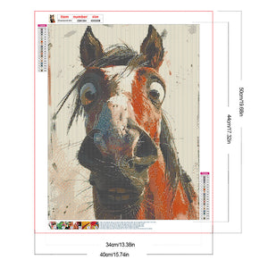 Funny Horse 40*50CM Full Round Drill Diamond Painting Drill Diamond Painting