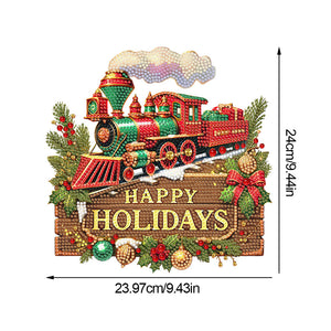 Christmas Acrylic Single-Side Diamond Painting Hanging Pendant Decor (Train)